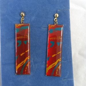 Splatter Print Resin Drop Earrings